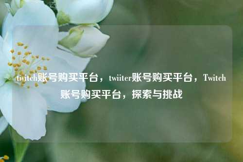 twitch账号购买平台，twiiter账号购买平台，Twitch账号购买平台，探索与挑战